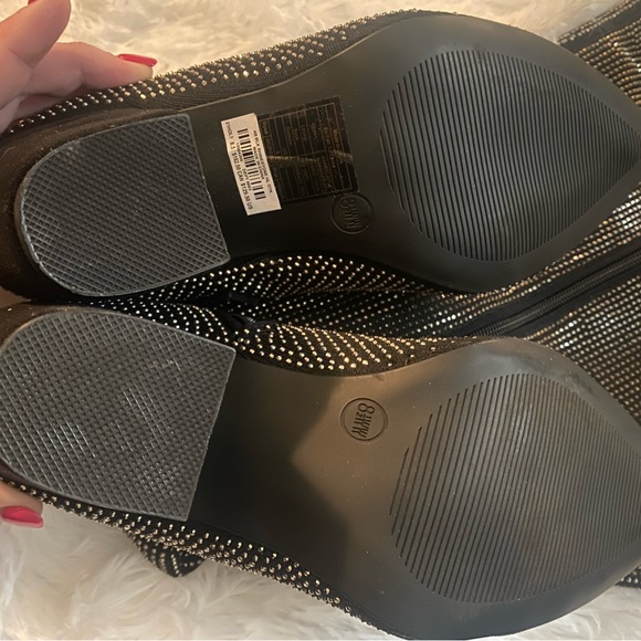 OVER THE KNEE HEEL BOOT - STRETCH KNIT STUDDED BLACK (WW) - Picture 9 of 10